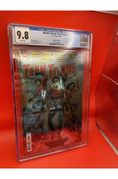 0 World's Finest: Teen Titans #1  Jim Cheung Foil Card Stock Var CGC 9.8