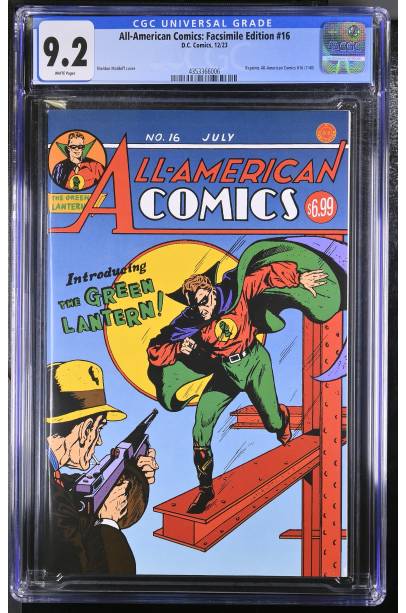 0   SALE All-American Comics: Facsimile Edition #16 CGC 9.2 Origin of Green Lantern; First appearance Green Lantern by Sheldon Moldoff