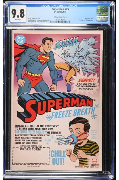 Superman #25 1 in 25 Parody Ad" var CGC 9.8