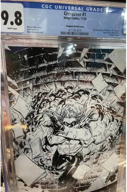 Crossover #1 CGC 9.8  Stegman Sketch Cover 1 IN 100