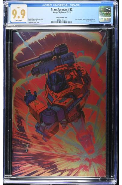 Transformers #22 Jonathan Uribe Exclusive cover CGC 9.9 MINT