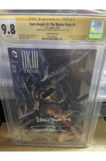 The Dark Knight III: The Master Race #4 1 in 25 CGC Signature Series 9.8 Signed by Frank Miller and Klaus Janson