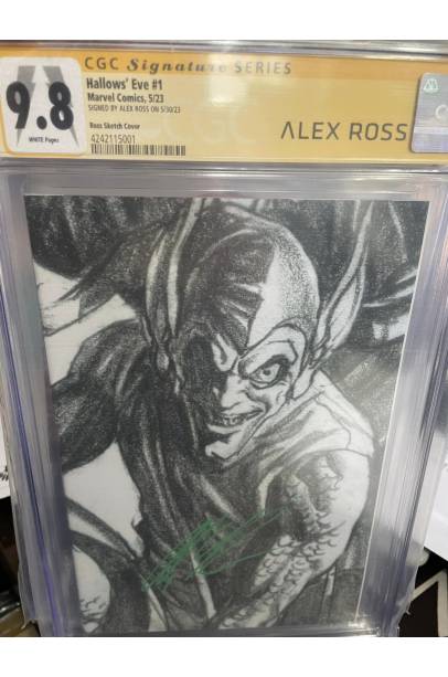 HALLOW'S EVE #1 Green Goblin CGC SS 9.8 1 in 100 *ALEX ROSS SIGNATURE* c/w ALEX ROSS custom label
