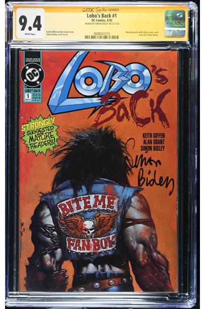Lobo's Back #1 (1992 ) signed by SIMON BISLEY CGC 9.4