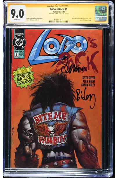 Lobo's Back #1 (1992 ) signed by SIMON BISLEY CGC 9.0