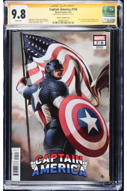 Captain America #750 1 IN 50 Var SIGNED BY ADI GRANOV CGC SIGNATURE SERIES 9.8