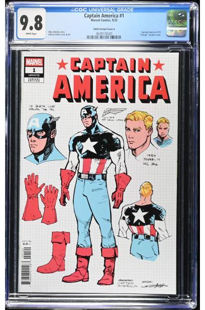 Captain America #1 1 in 10 Valerio Schiti Var CGC 9.8