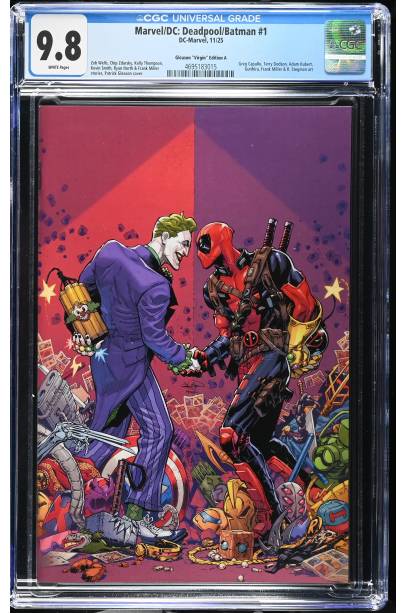 Marvel/DC: Deadpool/Batman #1 Gleason "Virgin" Edition A CGC 9.8