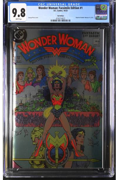 Wonder Woman #1 Facsimile Edition George Perez Foil Var CGC 9.8