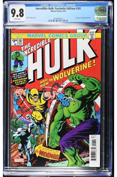 Incredible Hulk: Facsimile Edition#181 CGC 9.8