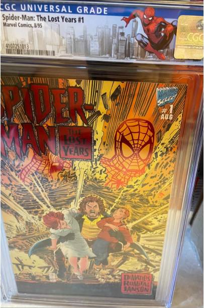 Spider-Man: The Lost Years #1  CGC 9.4 Red Foil Cover WITH CUSTOMISED SPIDER-MAN LABEL