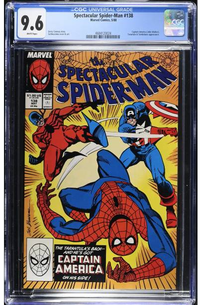 Spectacular Spider-Man #138 (1987) Tarantula & Tombstone appearance CGC 9.6