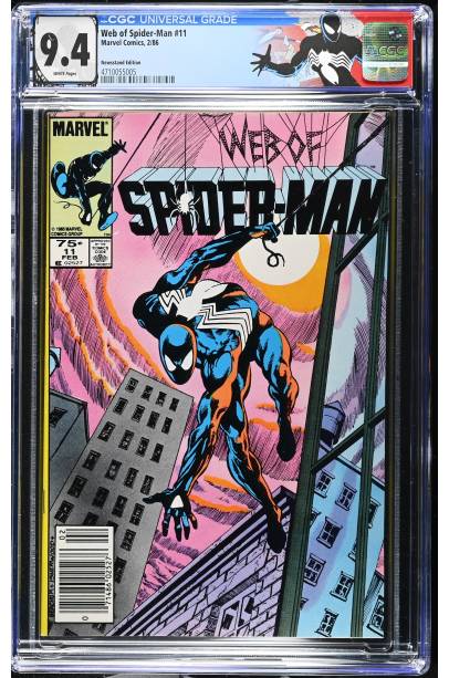 Web of Spider-Man #11 1986 CGC 9.4 WITH SPECIAL LABEL NEWSSTAND EDITION