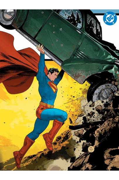 SUPERMAN DAY 2025 - ACTION COMICS #1 GOLDEN AGE SIZED FACSIMILE EDITION CVR B DAN MORA HOMAGE CARD STOCK VAR