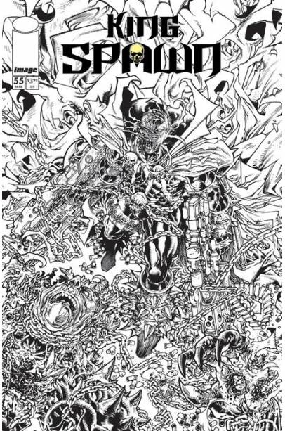 KING SPAWN #55 CVR B HARVEY TOLIBAO B&W VAR