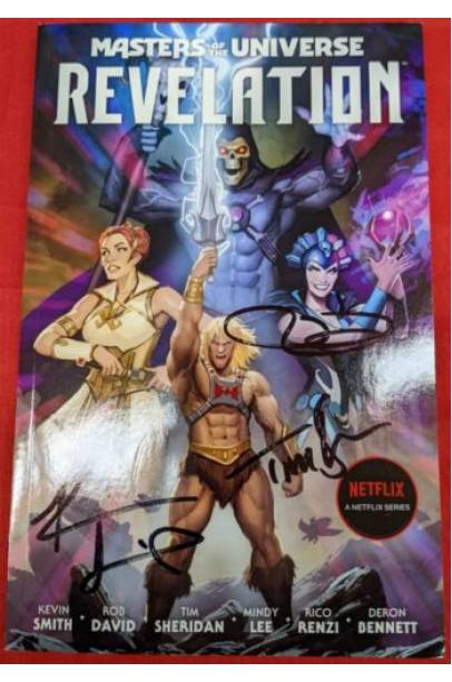 MASTERS OF THE UNIVERSE REVELATION TRADE PAPERBACK- SIGNED BY KEVIN SMITH Tim Sheridan & Rob David w/COA