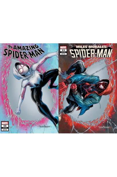 0  AMAZING SPIDER-MAN #59 & MILES MORALES: SPIDER-MAN #23 EXCLUSIVE CONNECTING COVERS - TYLER KIRKHAM SET OF 2